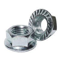 FLNF14 1/4"-28 Serrated Hex Flange Locknut, Fine, Case-Hardened, Zinc